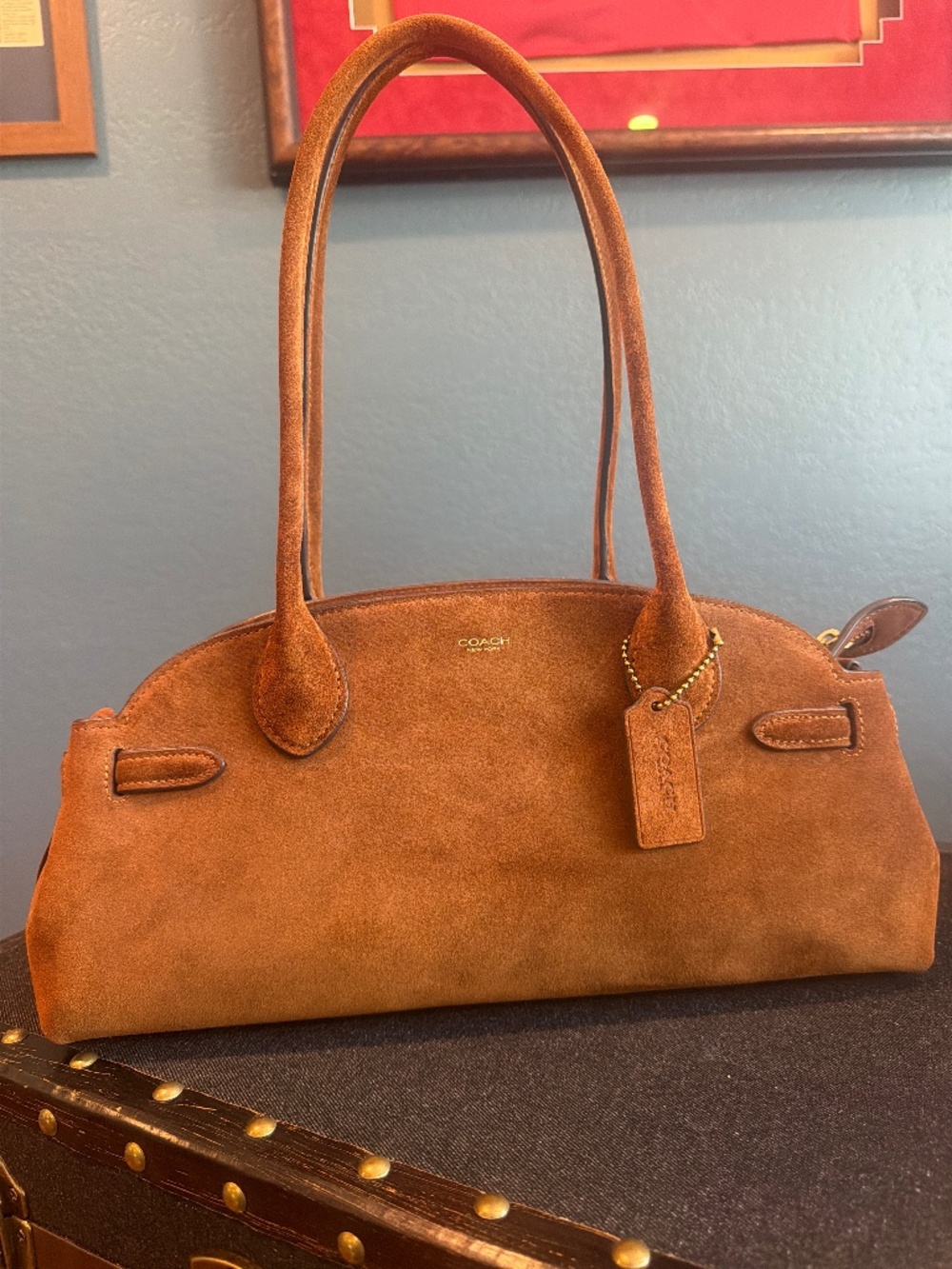 Coach Empire Carryall 34 - brown suede